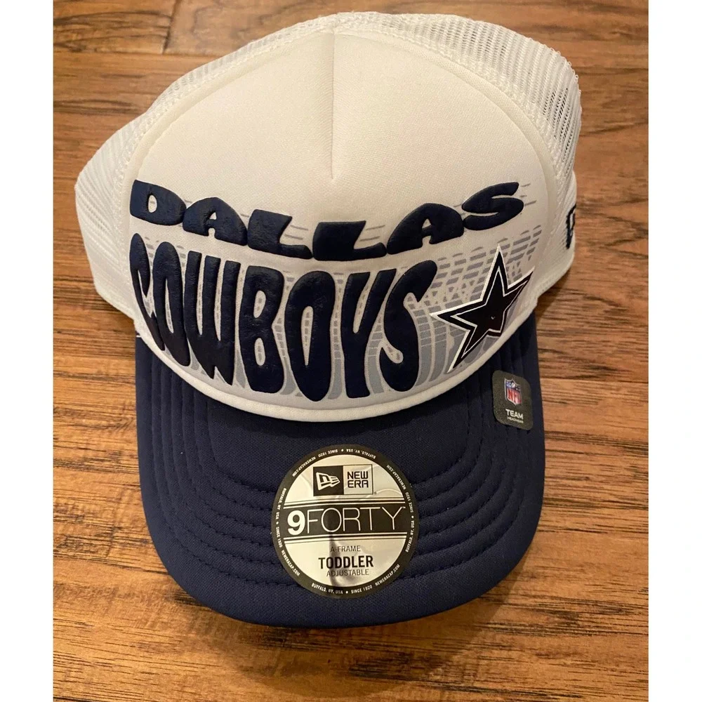 New Era Dallas Cowboys Toddler White Navy 9FORTY A-Frame Trucker Adjustable Hat